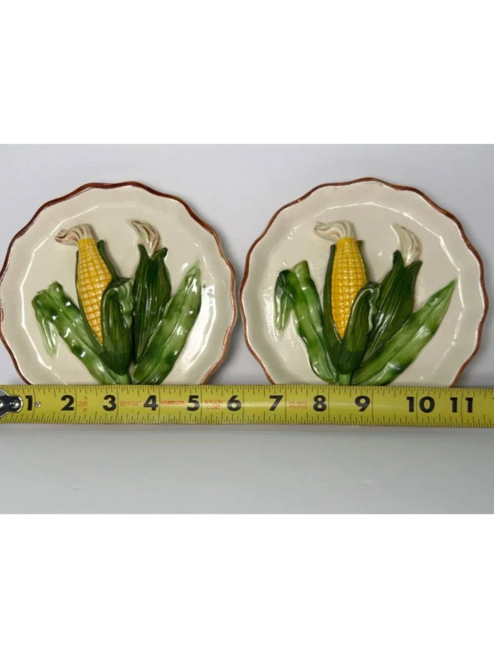 VTG Ceramic Corn Wall Plates Set of 2 Made In Japan Collectible Farmhouse